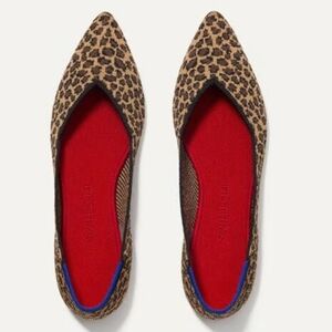 Rothy’s Point “Little Cat” Animal Print Pointed Toe Slip-On Ballet Flats 6